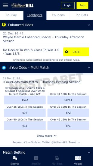 william hill darts betting